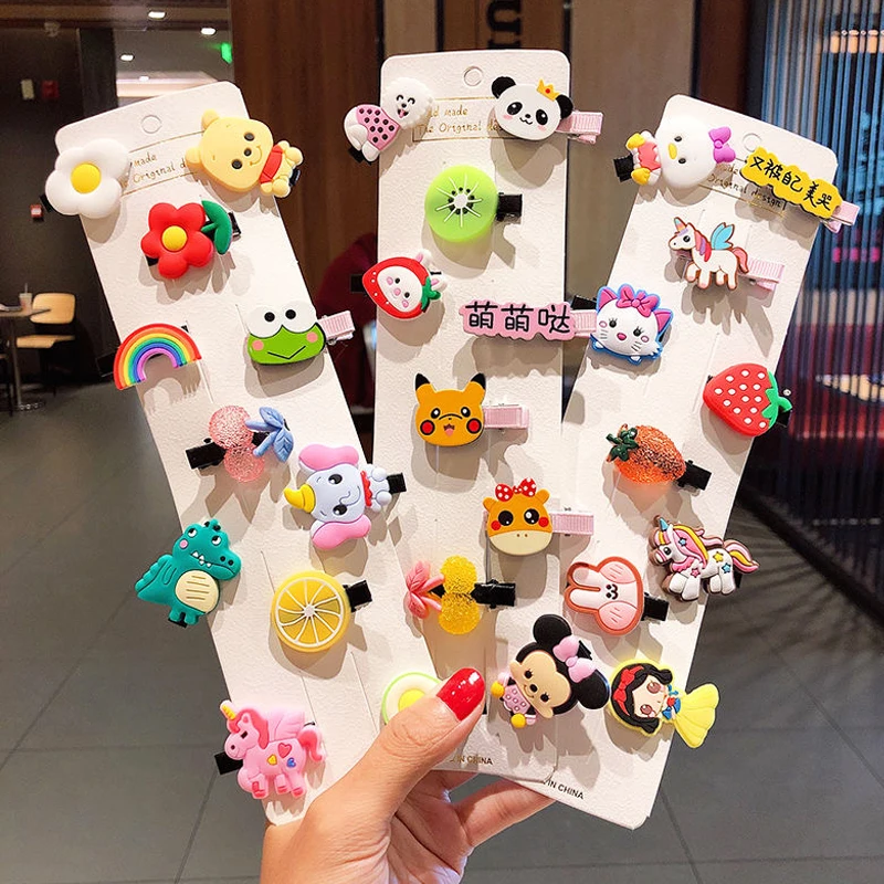 10 шт./компл. Мультяшные заколки для девочек детские милые волос детей модные