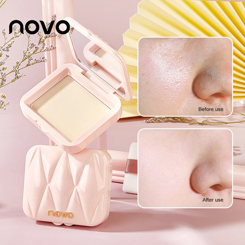 

NOVO 3 Colors Face Pressed Loose Powder Foundation Compact Oil Control Concealer Waterproof Invisible Pores Facial Makeup Tool
