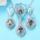 Женский комплект из колье и серёг, из серебра 925 пробы