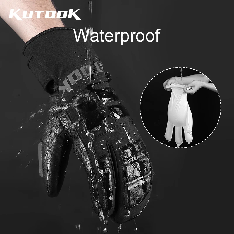 Зимние лыжные перчатки kutake теплые водонепроницаемые для катания на лыжах