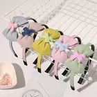 Ободок для волос детский нескользящий с большим бантом и цветами