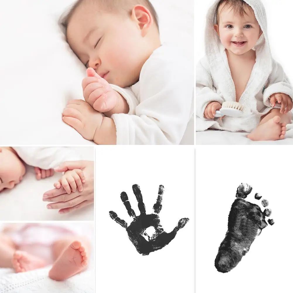 Kit de impresi&oacute;n de huella de mano para beb&eacute;, almohadilla de tinta de mano para padres e hijos, no t&oacute;xica, marca de agua con huella dactilar, juguetes de arcilla para ni&ntilde;os-4