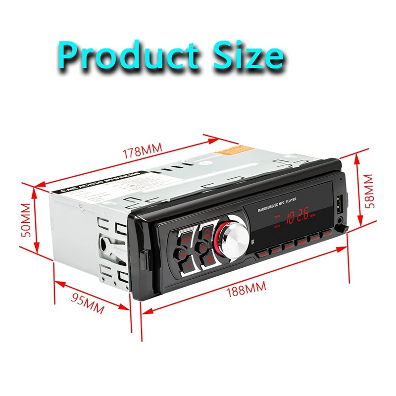 

12V Universal Removable Panel Car Bluetooth MP3 Player FM Radio USB Stick SD Card All-in-one Host