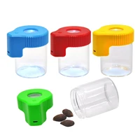 glass led lights airtight storage jars for spices magnifying viewing container 155ml vacuum seal ointment box weed accessories