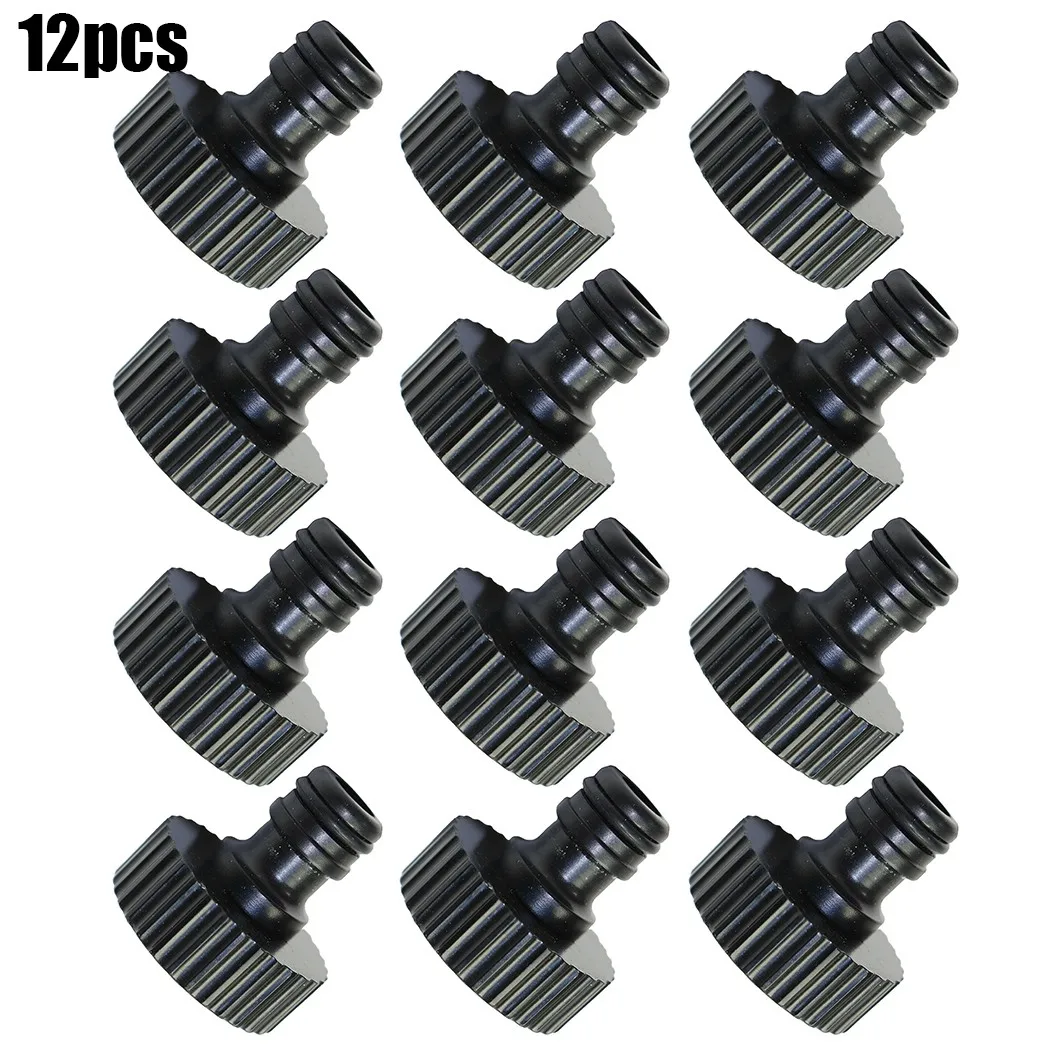 

Pipe Adaptor Plastic Screw Tap Threaded Water 12pcs 1\\\" Black Connector