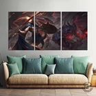 3 шт. Пантеон против Aatrox настенный плакат картина Печать на холсте League of Legends игра Современная живопись на холсте