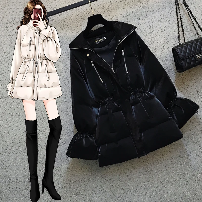 

Oversize Cotton Jakets For Women 2021 Winter Loose Down Cotton Coats Female Thicken Flared Sleeves Jacket Woman Zipper Overcoat