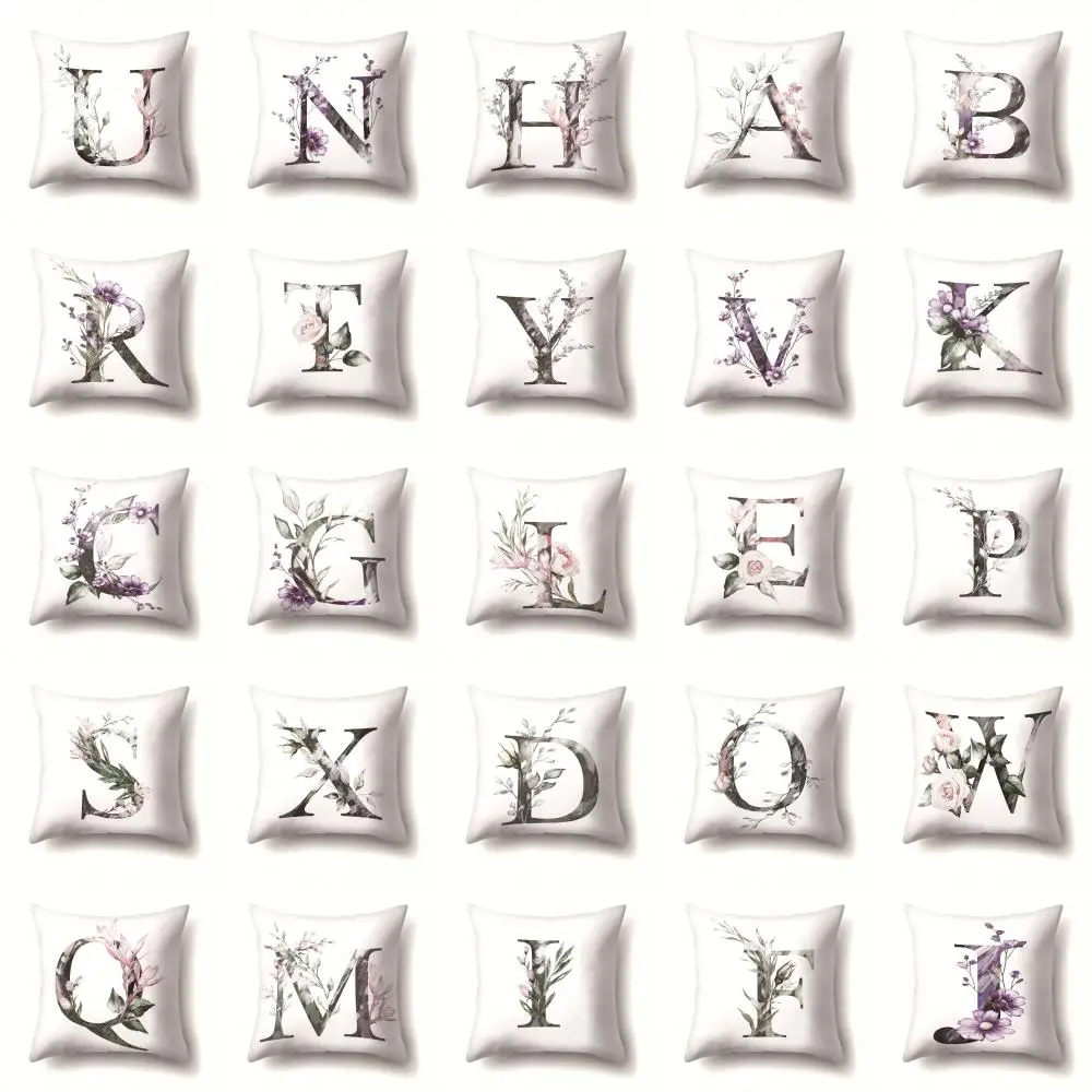 

Декоративная наволочка для дивана, 26 слов, буквы Чехол на подушку с принтом, 45x45 см, квадратные подушки без сердечника, автомобильное кресло