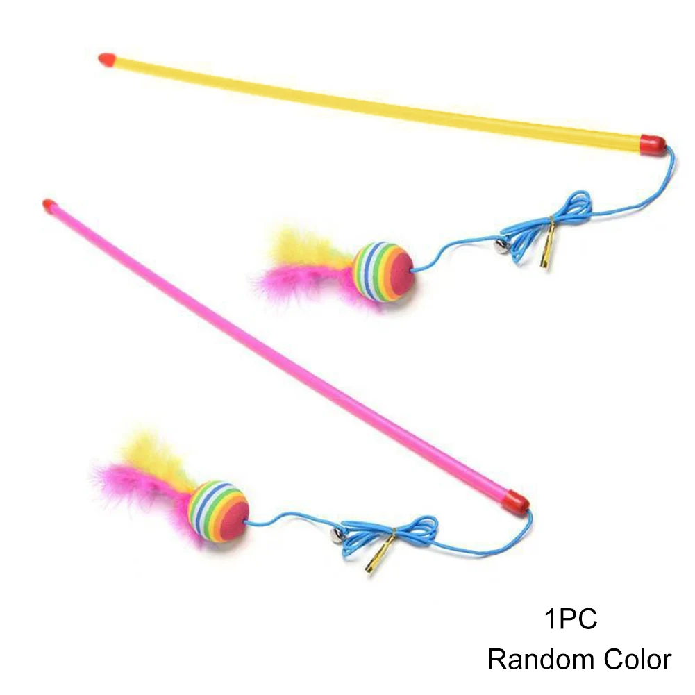 Новый домашнее животное кошка игры игрушка милый дизайн колокольчиком палочка