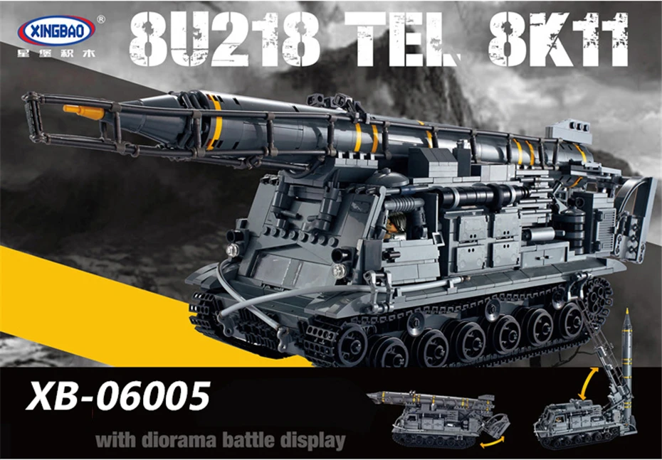 

Xingbao 06005 Military Series The 8U218 TEL 8K11 Set Building Blocks Bricks Educational Toys For Children Gifts