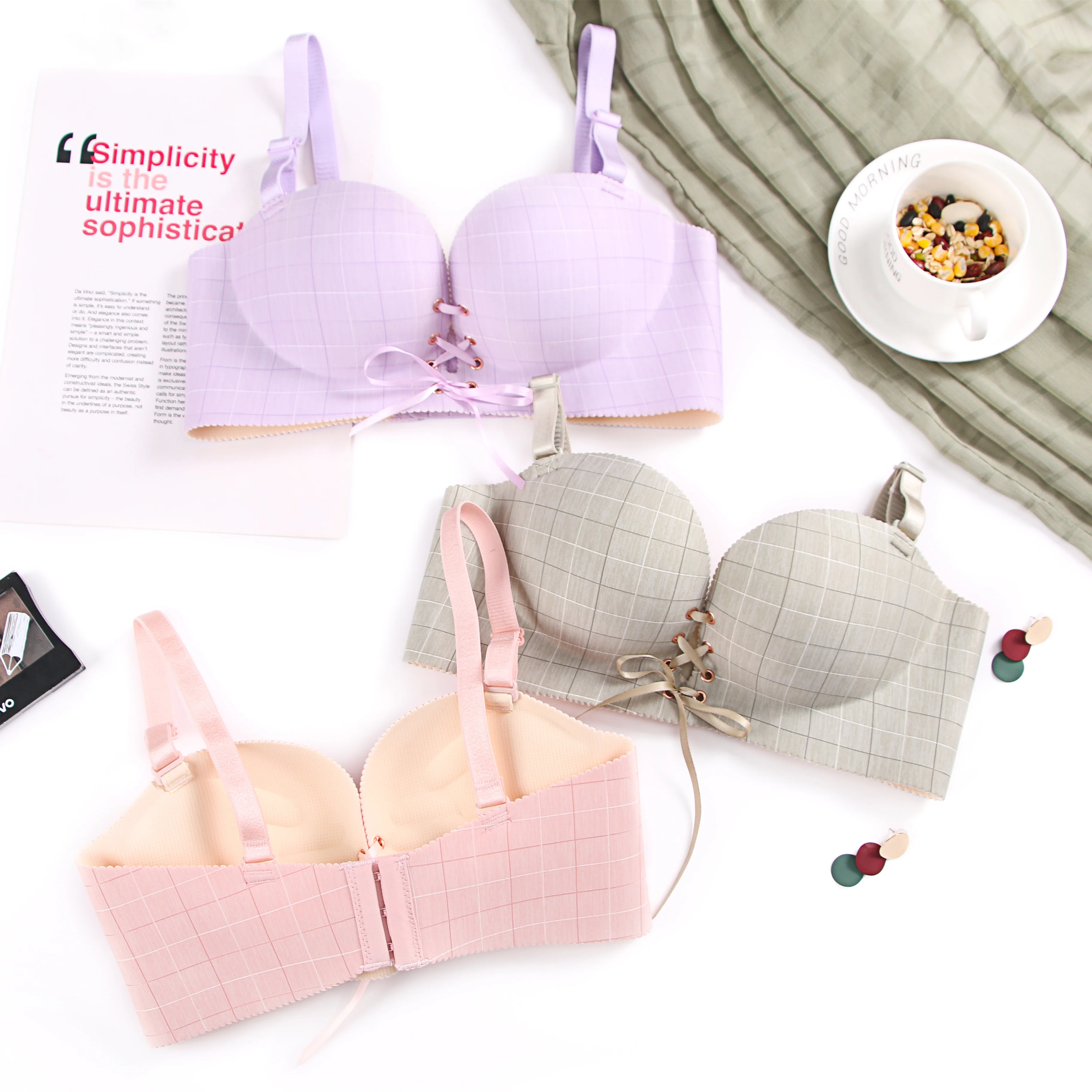 Sujetadores сексуальный a la moda para mujer una pieza sujetador sin costuras Bralette alambre ropa интерьер aros ntimos fabrica D