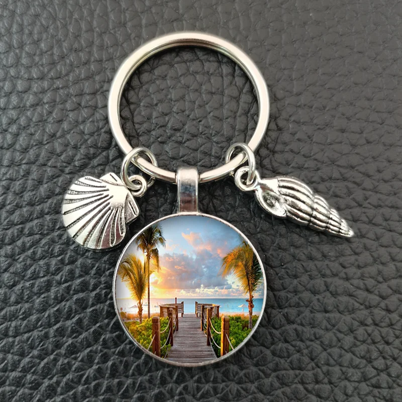 Брелок для ключей с красивым пляжем Мальдивские Острова пейзаж океан брелок пляж