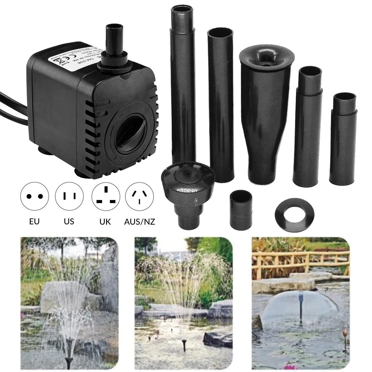 Насос фонтана садовый водный насос Аквариумы погружной кислородный для рокария