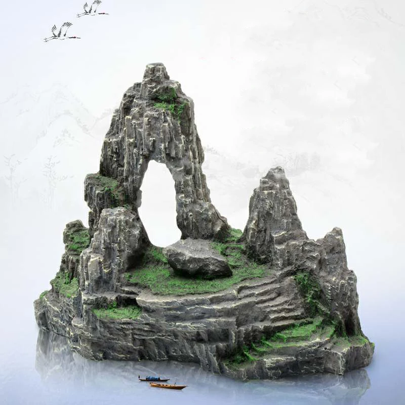 Аквариум камни для сада камней декоративные аксессуары скрытая рыба мох пещера с