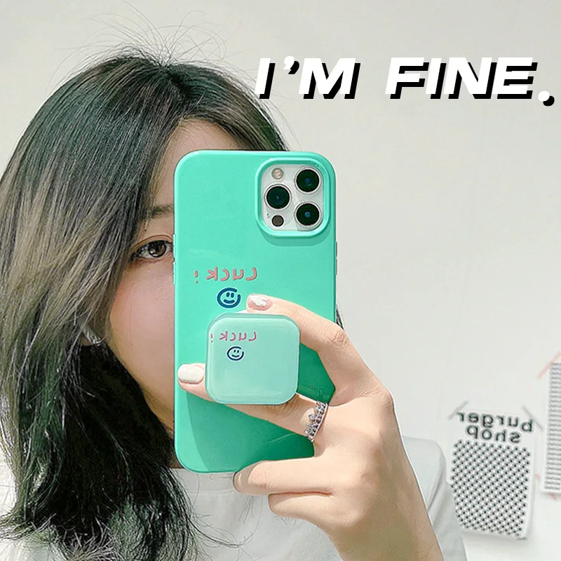 

Ins candy color stand phone case 11 for Apple 12Promax couple XR glossy face anti-fall 8/X case