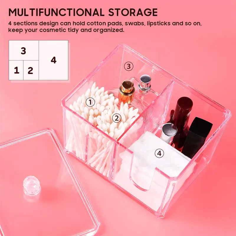 

1 Pc Cotton Pads Organizer Clear Gorgeous Practical Cosmetic Supply Swab Holder for Gift Home Salon
