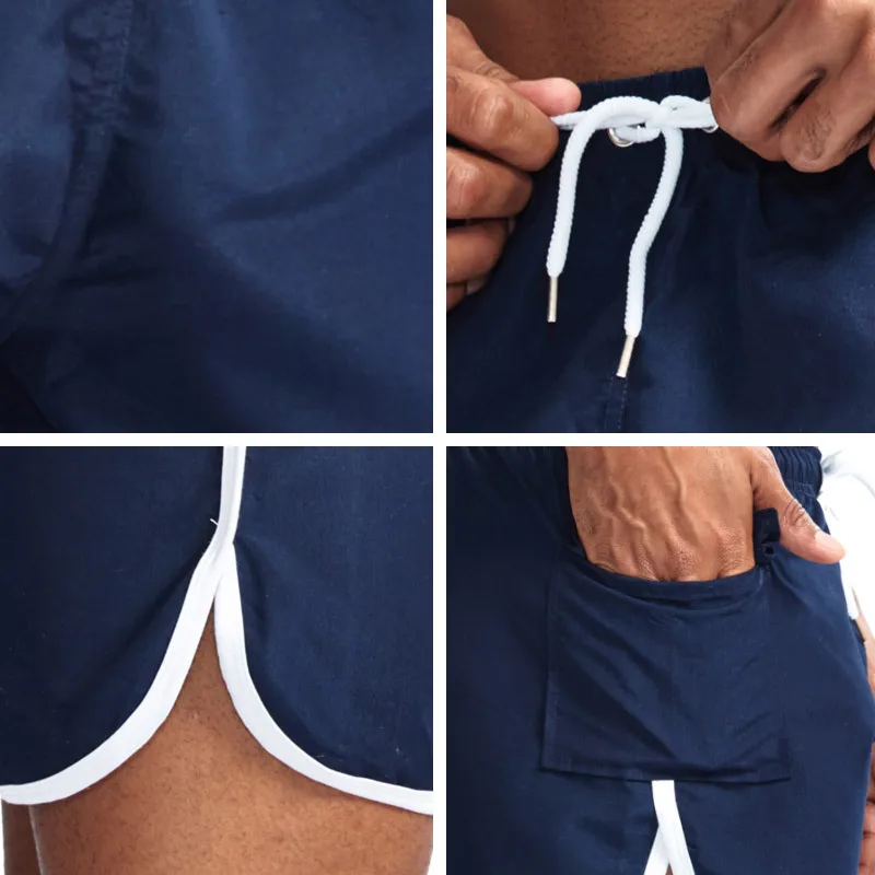 Летние мужские пляжные шорты быстросохнущие сексуальные боксеры для купания