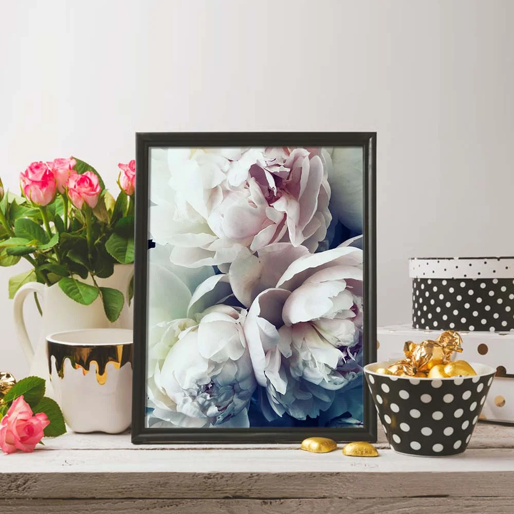 

Nordic Wall Art Canvas Poster Decoration Abstract Bloom Peony Print Flower Canvas Painting Picture for Living Room Decor