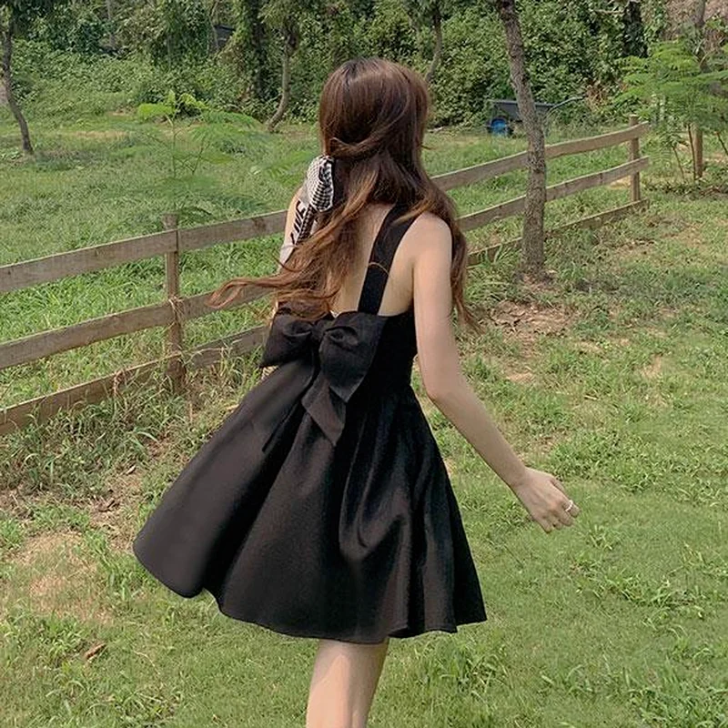 Платье женское с большим бантом на спине милый пикантный элегантный