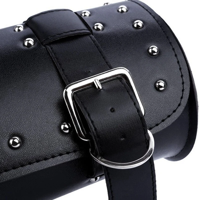 

Motorcycle Leather Saddlebag Front Fork Saddle Bag Travel Pouch Luggage Bag Storage For Touring