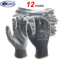 12 pairs hot sale work gloves safety garden mechanic protective gloves women or men rubber security protection gloves