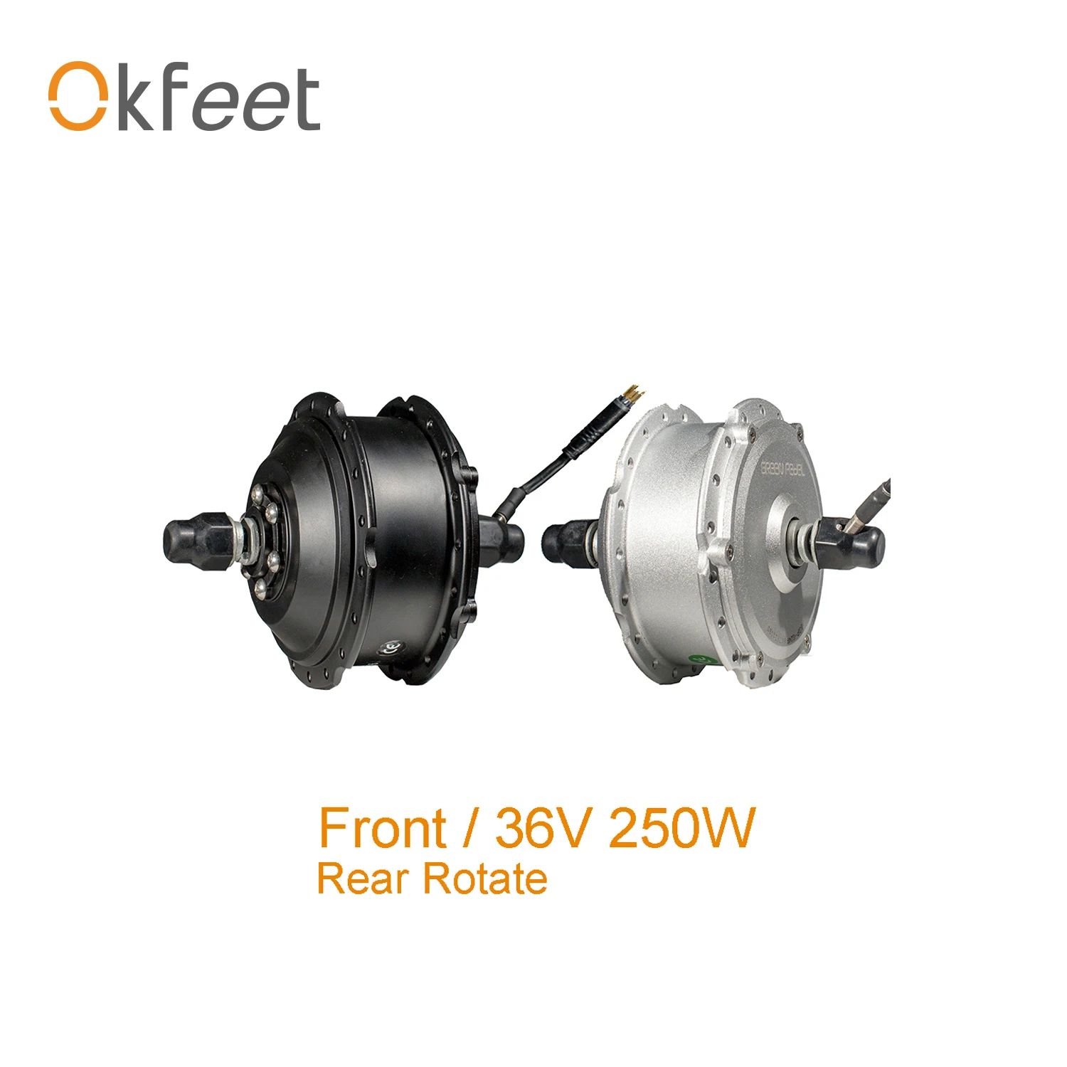 Okfeet е-байка 36В 250 Вт спереди и сзади поверните двигатель зеленый Pedel MXUS высокое Скорость бесщеточный Шестерни мотор для центрального движения для электровелосипедов переднее колесо