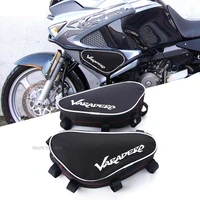motorcycle frame crash bars handlebar placement travel storage waterproof tool bag for honda xl1000 varadero
