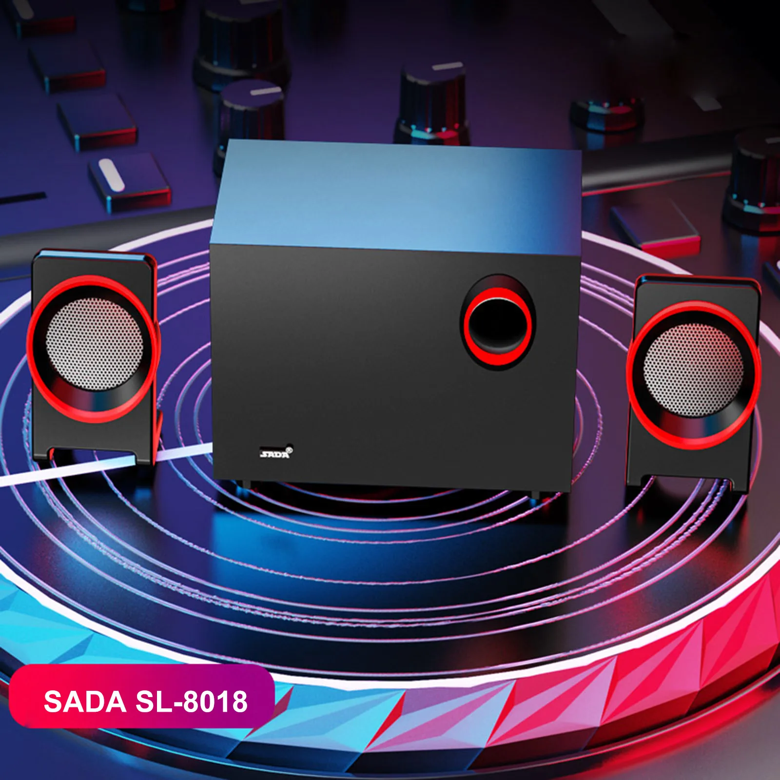 SADA SL-8018 настольный компьютер динамик Супер Бас Сабвуфер 3 5 мм проводной Soundbox USB