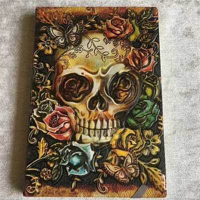 

The Book of Shadows Magic Spell 3D PU relief Cover Book Embossed Retro Notebook-Ruled papers 2021