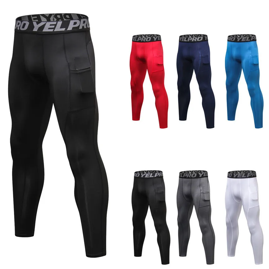 Мужские колготки для бега баскетбола фитнеса компрессионные штаны спортзала