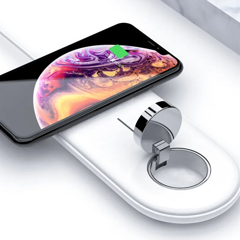 2 в 1 двойное Беспроводное зарядное устройство зарядная площадка для iPhone samsung huawei магнитный беспроводной зарядный блок для Apple Watch 4 3 2