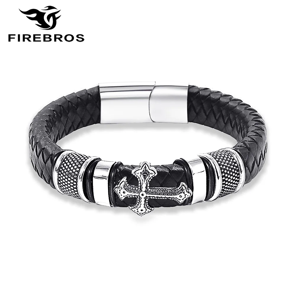 Браслет из натуральной кожи с магнитной застежкой серебристого цвета|Браслеты