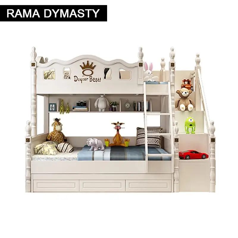 

Двухъярусная кровать из массива дерева многофункциональная комбинированная Детская Верхняя и нижняя двухъярусная кровать из цельной древ...