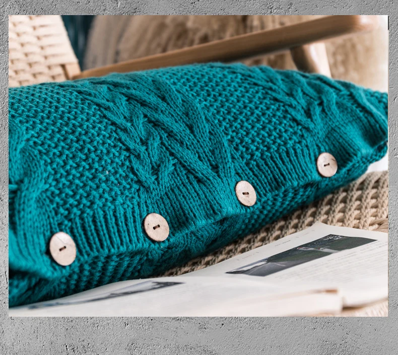 Роскошный модный шерстяной дизайнерский удобный серый зеленый чехол для подушки