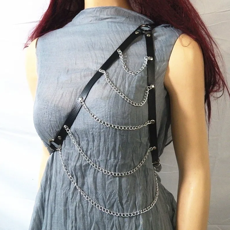 COLEMJE панк Харадзюку Готический подвязки кожа тело Связывание клетка скульптуры
