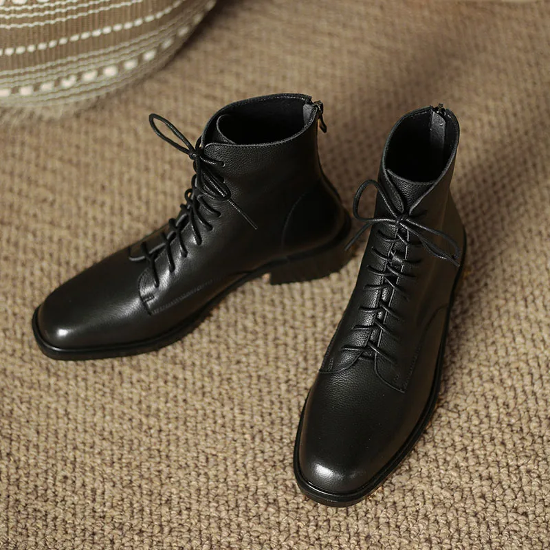 Ботинки мартинсы Mordoan из натуральной воловьей кожи на плоской подошве с