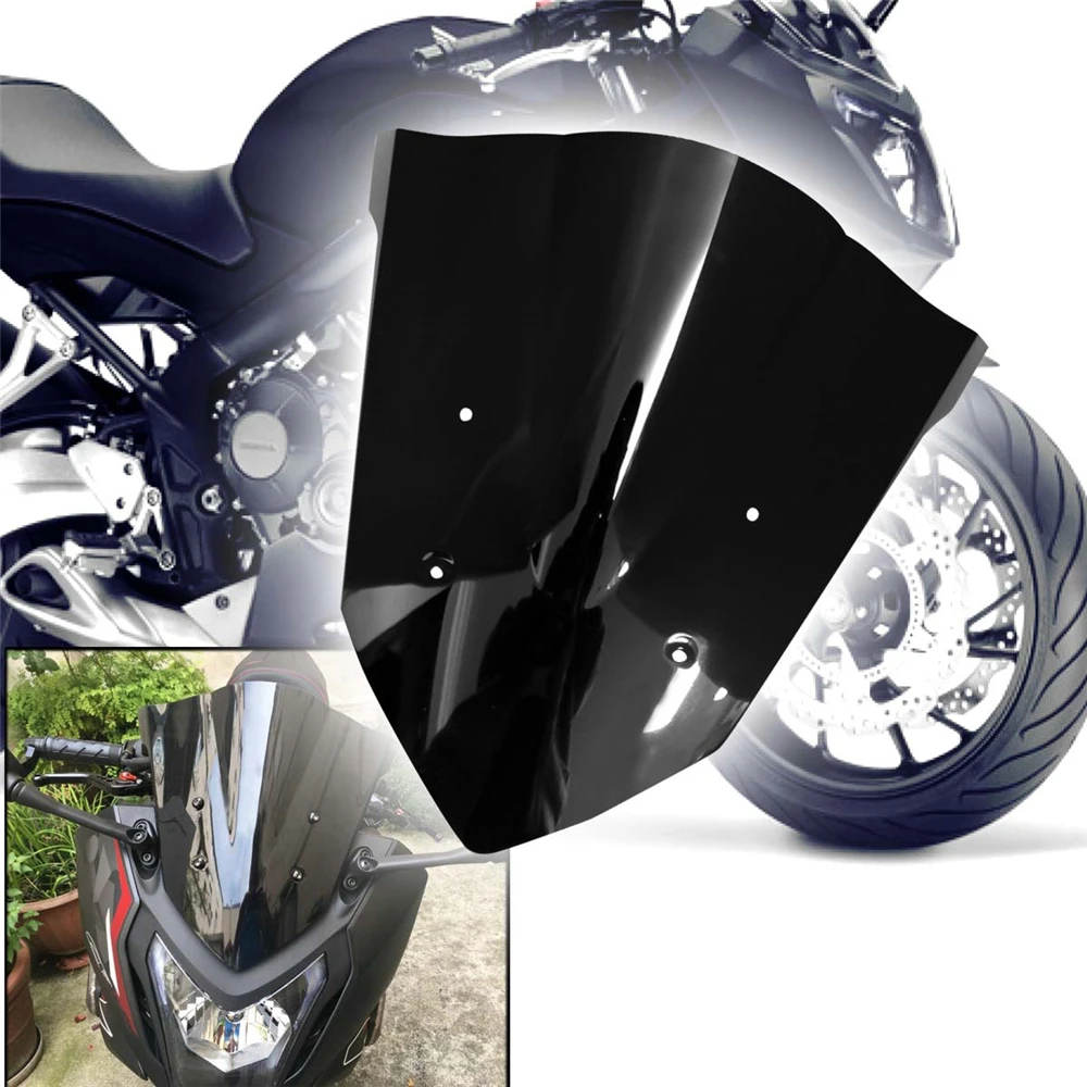 

New Motorcycle Black Windshield Windscreen Double Bubble ABS for Honda Models Motorbike Accessories