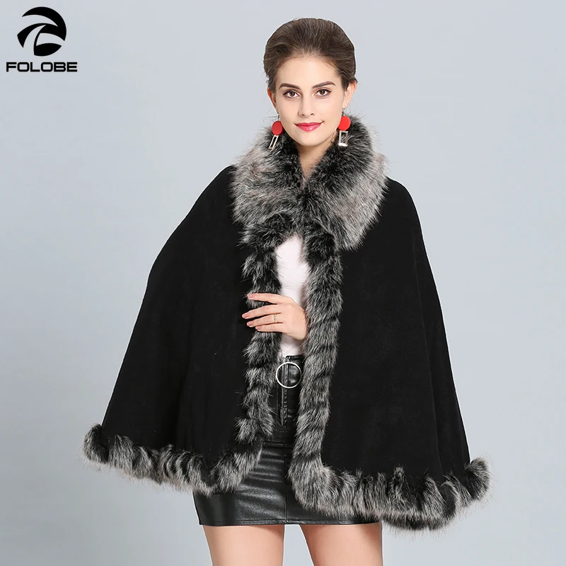 

2020 зимнее женское Модное Элегантное меховое пальто с рукавами «летучая мышь» с воротником из искусственного меха, вязаная шапка, теплая мех...