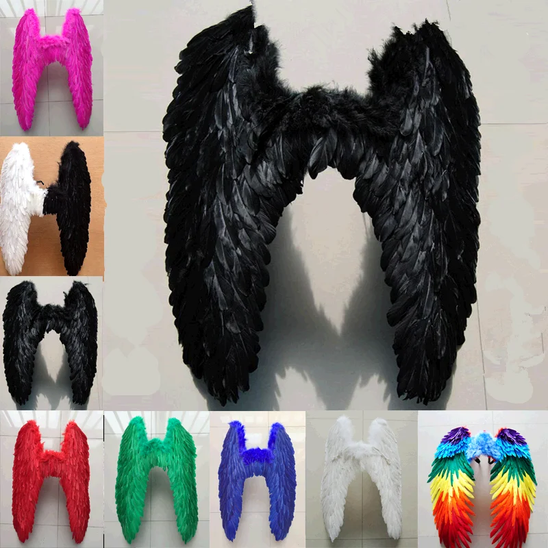 Крылья для косплея с перьями 80x80 см вечерние костюмы свадебные искусственные