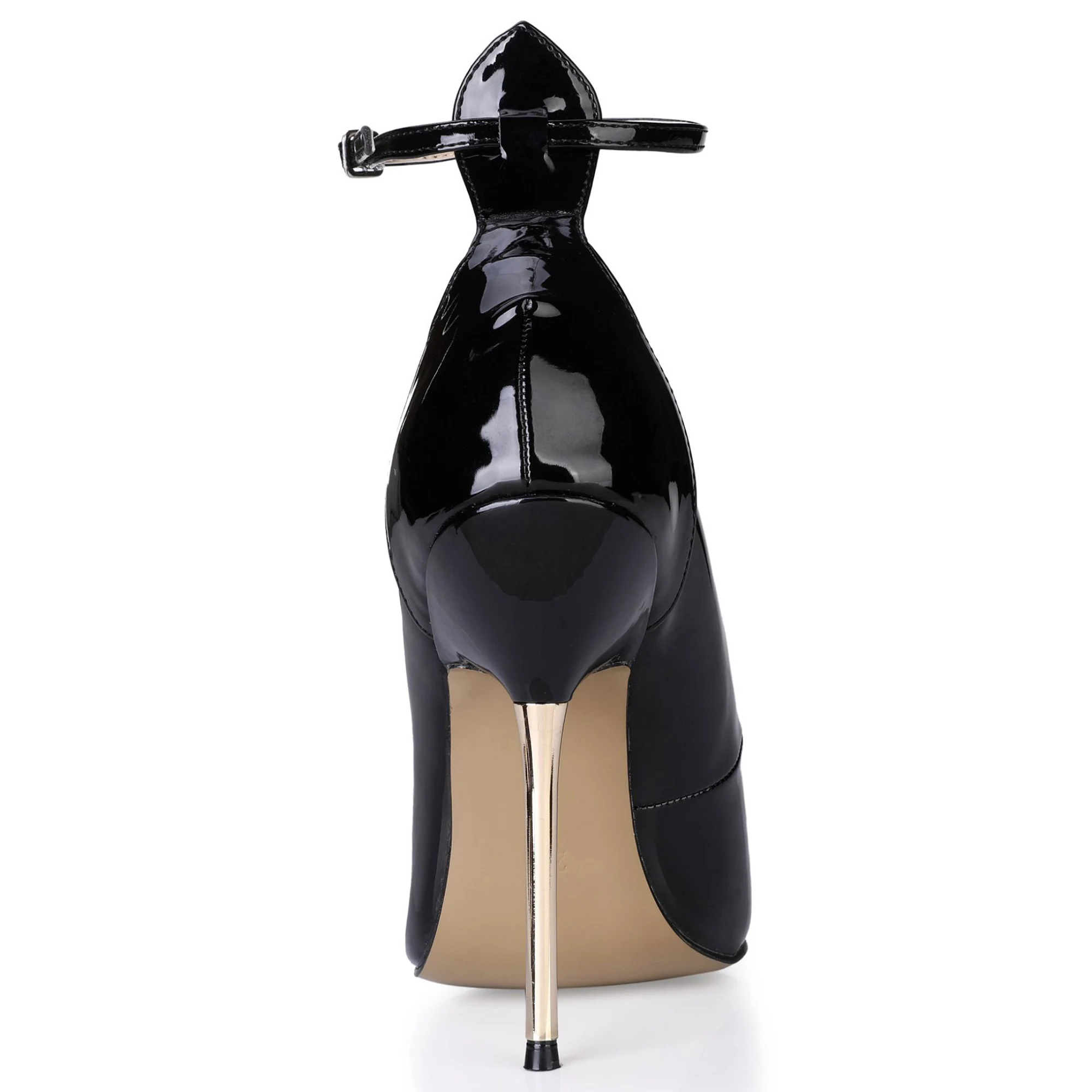 

LLXF Ankle Strap Spring 2020 Stiletto Ladies Pointed Toe Shoes woman 12cm thin heels female Elegant shallow mouth wedding Pumps