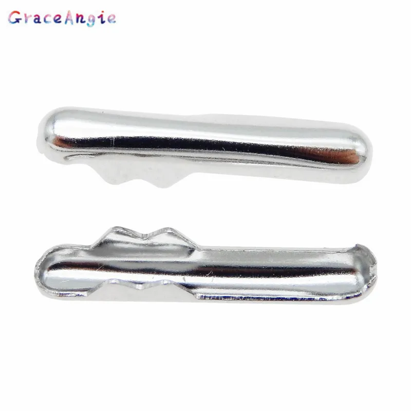 100pcs Metal Crimping Cord Fastener Fitting String Leather Rope for DIY Jewelry Making 16*3mm Dia 2mm Handmade Findings Supplier | Украшения