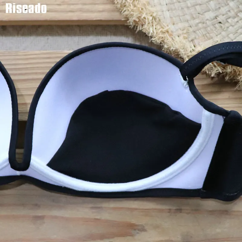 Riseado пуш ап сексуальное бикини 2021 купальник для женщин сетчатый однотонный