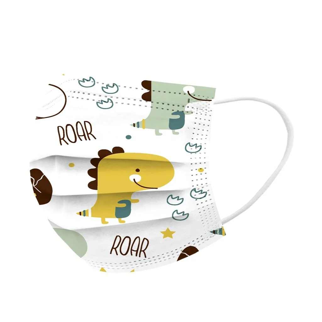 10 шт. одноразовая маска детская динозавра для лица Пылезащитная 3-слойная