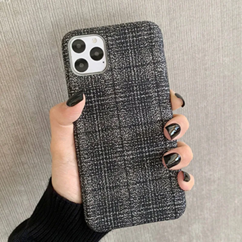Fashion Vintage Warm Plush Fabrics Phone Case for Iphone 11 11pro 11promax X Xs Xsmax Xr 6 7 8 Plus Soft Silicon Back Cover Capa | Мобильные