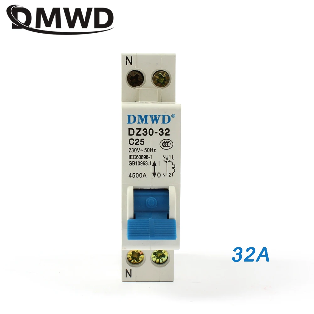 DMWD DPN mini DZ30 32 1P + N 32A 220 в 230 В 50 Гц 60 гц автоматический выключатель остаточного тока