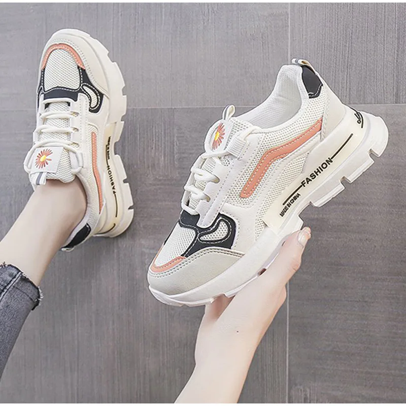 Кроссовки женские на толстой подошве повседневная обувь в Корейском стиле