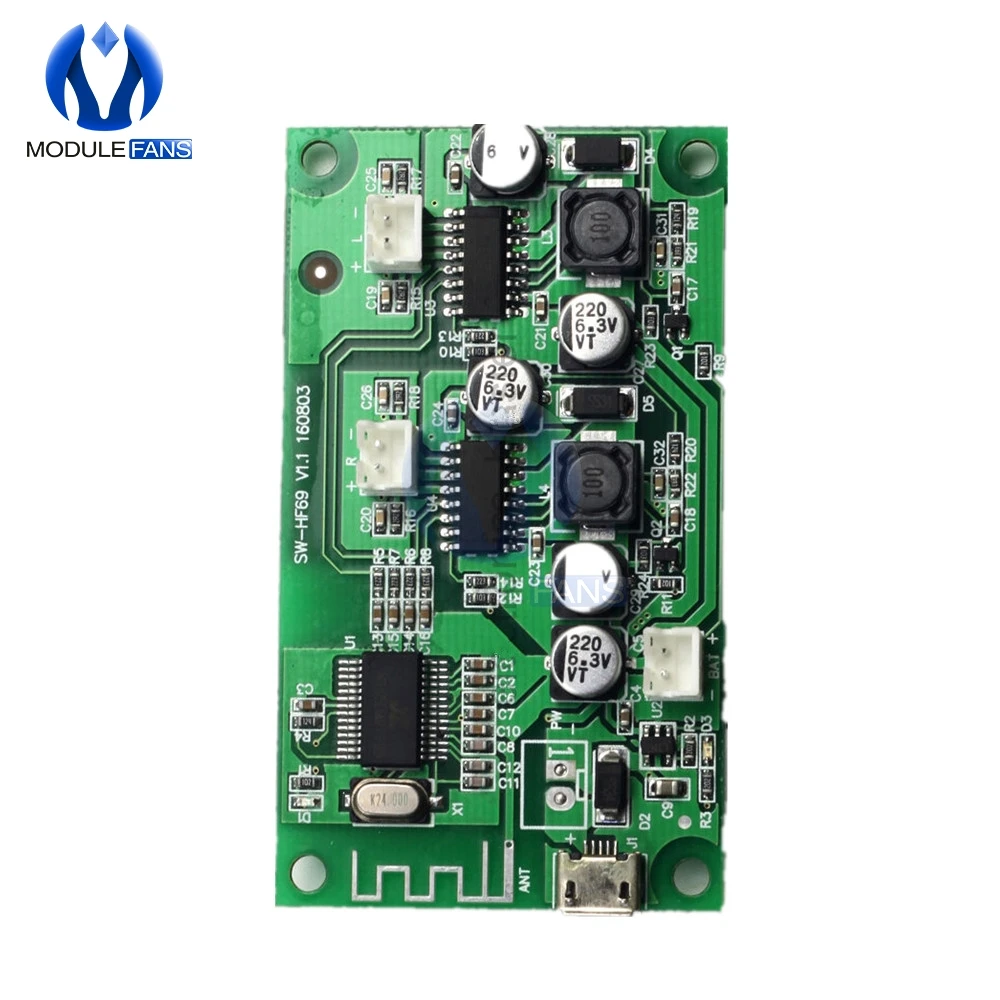 DC 5 В 6 Вт+ 6 Вт 2X6 Вт 2*6 Вт 2 канала стерео Bluetooth усилитель плата литиевая батарея питание для динамиков громкоговоритель коробка Модифицированная