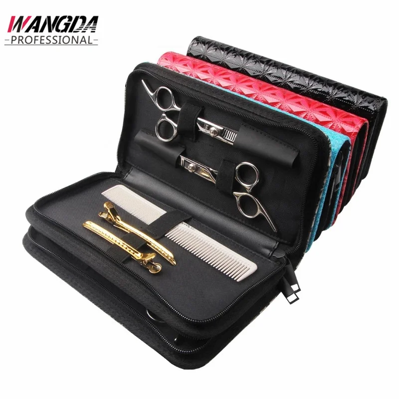 

Salon Barber Bag Hairdressing Tools Leather Storage Bag Scissors Bag Goddess Beauty Makeup Tools Portable Zipper Storage Bag