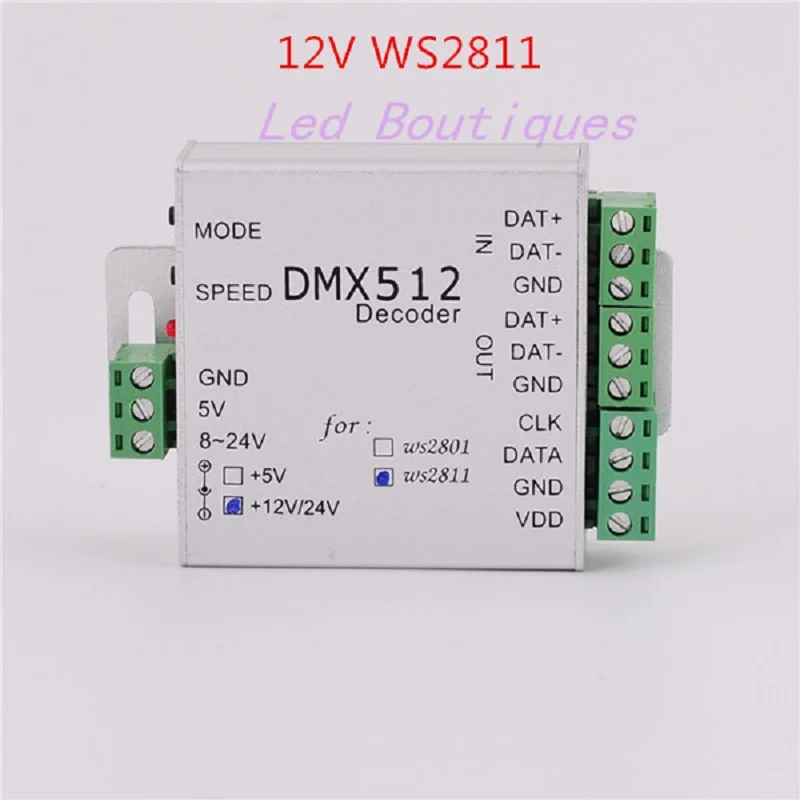 

Free Shipping 1 pcs wholesale ws2811 dmx512 decoder WS2811 rgb controller for DC12V led strip