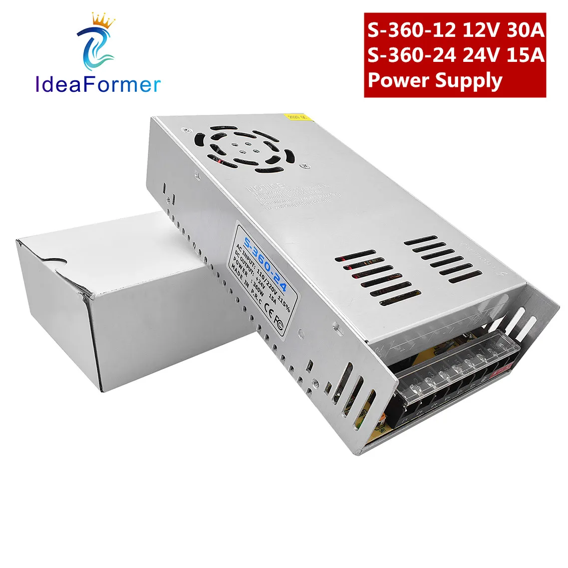 

S-360-12 360W 30A/15A IP40 уровень защиты AC 110V/220V DC 12V/24V с аутентификацией CE RHS.